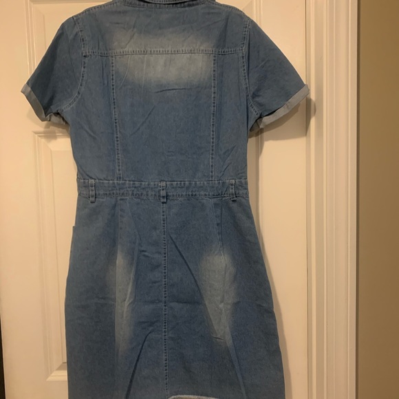 NWOT Distressed Jean Dress - Picture 2 of 4